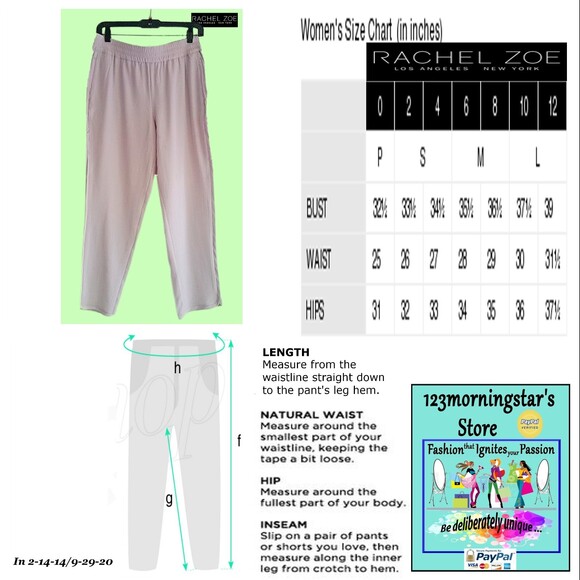 Rachel Zoe NEW Elastic Waist Pocket Ankle Detail Crepe Pant 8 - Picture 11 of 11